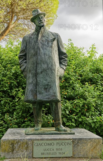 Monument to the composer Giacomo Puccini, Torre del Lago, Province of Lucca, Tuscany, Italy, Europe