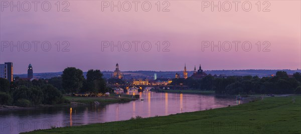 Dresden silhouette seen from the Waldschlösschen Bridge
