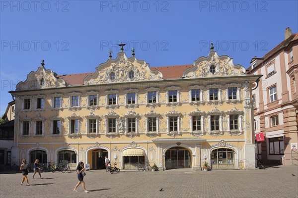 Haus zum Falken Ornamentation in the Rococo, Late Baroque, Falcon House, People, Würzburg, Lower