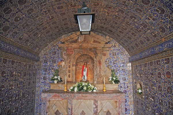 Interior of the Chapel of St Barbara in Forte Ponta da Bandeira, Lagos, Algarve, Portugal, Europe
