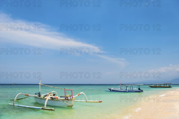 Traditional old fishing boats, beach, sea, blue sky, weather, seafaring, ocean, fishing, fishing,