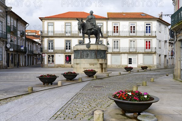 Bartholomew of Braga Equestrian statue, Viana do Castelo, Minho, Portugal, Europe
