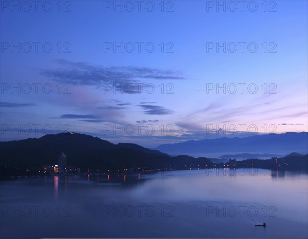 Early morning dawn at the beautiful Sun Moon Lake in Taiwan