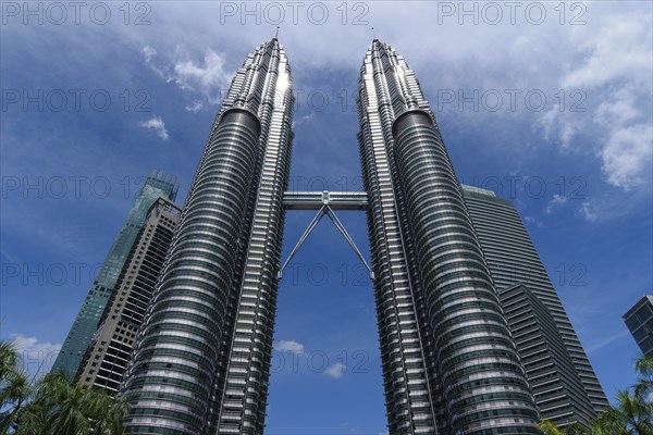 Petronas Twin Towers, the most famous twin skyscrapers in Kuala Lumpur, Malaysia, Asia