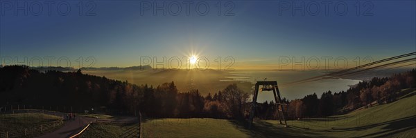 Lake Constance panorama at sunset from the Pfänder