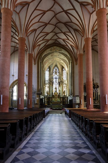Interior view, Sankt Jakob parish church, church square, Villach, Carinthia, Austria, Europe