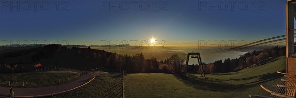 Lake Constance panorama at sunset from the Pfänder