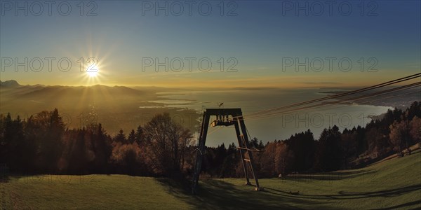 Lake Constance panorama at sunset from the Pfänder