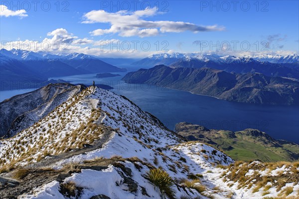 Lake Wanaka and Roys Peak in winter, South Island, New Zealand, Oceania