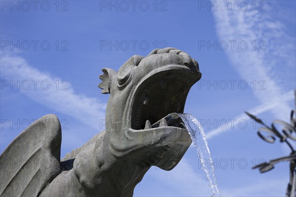 Lindwurmbrunnen, Neuer Platz, Innere Stadt, Klagenfurt, Carinthia, Austria, Europe