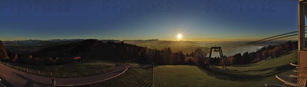 Lake Constance panorama at sunset from the Pfänder