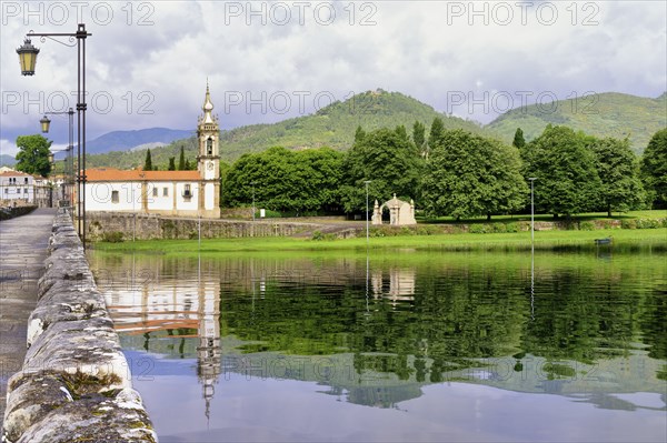 Saint Anthony of the Old Tower Church and the Roman and Medieval bridge, Ponte de Lima, Minho,