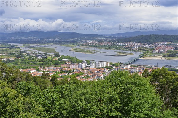 Panorama over Viana do Castelo and the Lima river, Viana do Castelo, Minho, Portugal, Europe