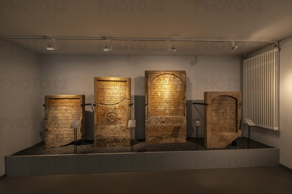 Gravestones from the former Jewish cemetery in the Schipra Museum, Speyer, Rhineland-Palatinate,