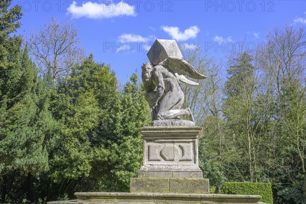 Statue symbolising time, garden of Villa Barbarigo, Valsanzibio, Galzignano Terme, Province of