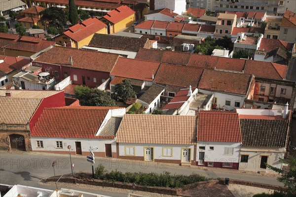 View of the town of Silves, seen from the castle, Algarve, Portugal, Europe