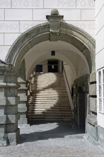 Staircase, country house, inner city, Klagenfurt, Carinthia, Austria, Europe