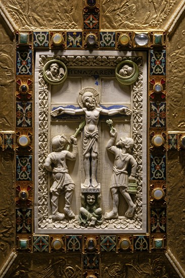 Interior view, book cover, Codex Aureus, Abbey Museum, Echternach Abbey, Echternach, Luxembourg,