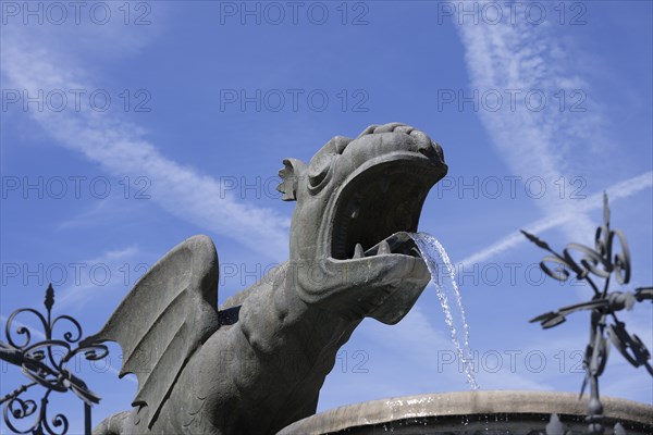 Lindwurmbrunnen, Neuer Platz, Innere Stadt, Klagenfurt, Carinthia, Austria, Europe
