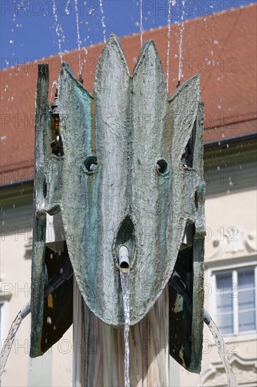 Detail, Kogelnik Fountain, Landhaus Park, Innere Stadt, Klagenfurt, Carinthia, Austria, Europe
