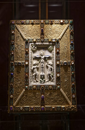 Interior view, book cover, Codex aureus, Abbey Museum, Echternach Abbey, Echternach, Luxembourg,