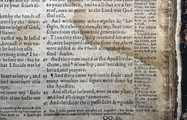 Text of Acts 2:41-47 from the 1560 Geneva Bible English translation. Used with permission from the