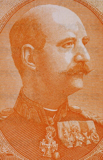 George II of Greece (1890-1947) on 10 Drachmai 1955 Banknote from Greece. King of Greece during