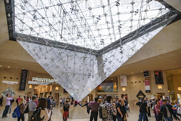 The Louvre Inverted Pyramid in the Carrousel du Louvre in Paris, France, Europe