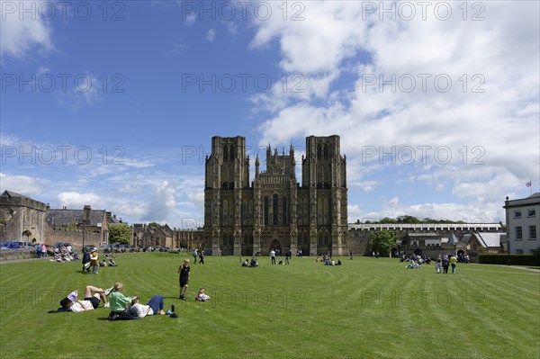 Cathedral Green, Wells Cathedral, Wells, England, Great Britain