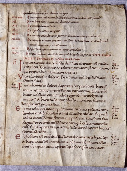 Biblical manuscript of Latin Vulgate written on vellum, 10th Century, England. Used with permission
