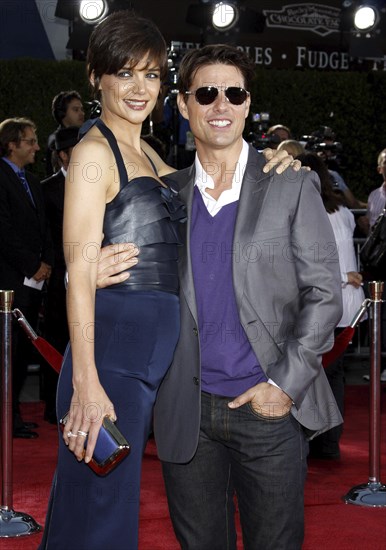 Tom Cruise and Katie Holmes at the Los Angeles premiere of 'Tropic Thunder' held at the Mann