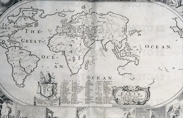 1770 world map without New Zealand or the east coast of Australia. courtesy of the Reed Collection