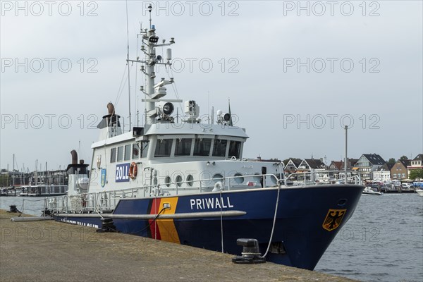 Customs boat Priwall in the harbour on the Priwall, seaside resort Travemünde, Hanseatic City of