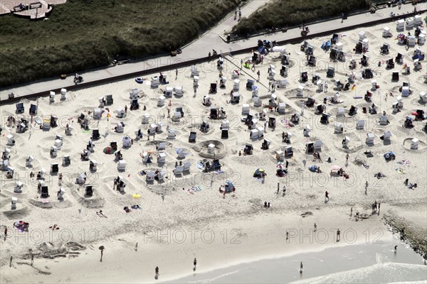 Beach chairs from the air