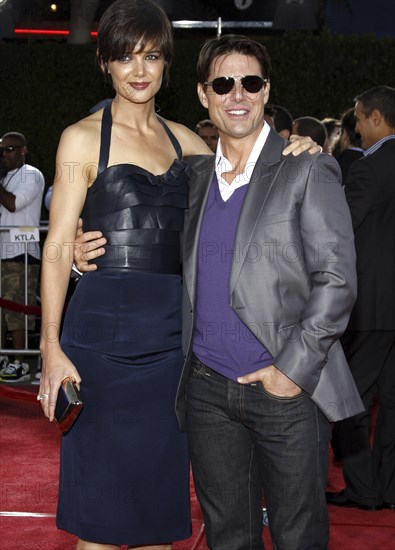 Tom Cruise and Katie Holmes at the Los Angeles premiere of 'Tropic Thunder' held at the Mann