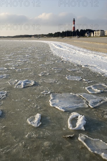 Ice floes off Hörnum, Sylt, Schleswig-Holstein, Germany, Europe