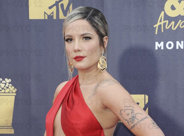 Halsey at the 2018 MTV Movie And TV Awards held at the Barker Hangar in Santa Monica, USA on June