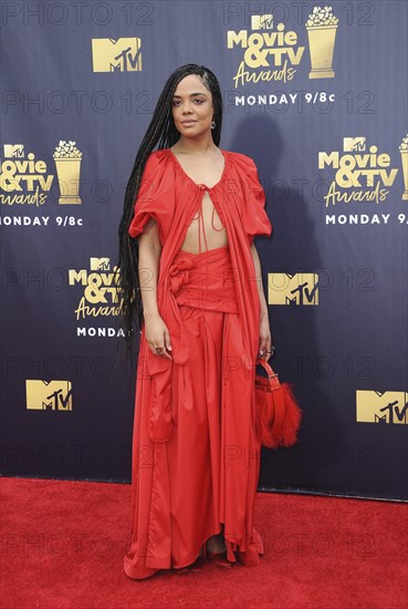 Tessa Thompson at the 2018 MTV Movie And TV Awards held at the Barker Hangar in Santa Monica, USA