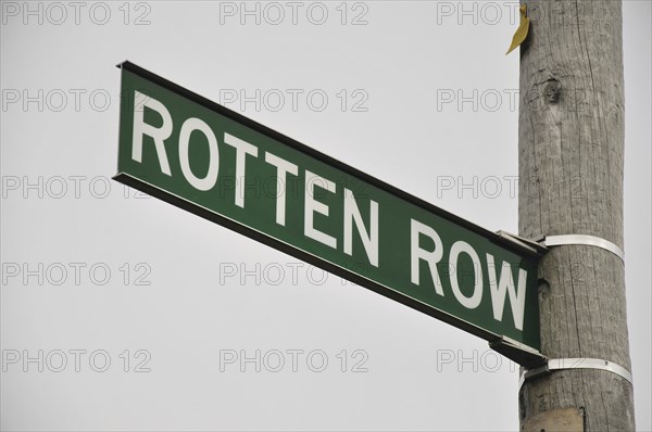 Street sign for Rotten Row, Charleston, South Island, New Zealand, Oceania