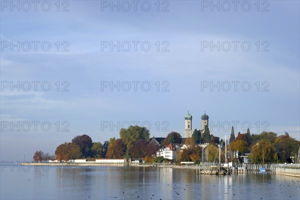 Castle harbour of the royal summer residence in Friedrichshafen on Lake Constance
