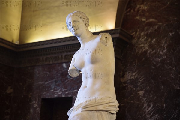 Venus de Milo (Aphrodite of Milos), one of the most famous ancient Greek sculpture, on display at