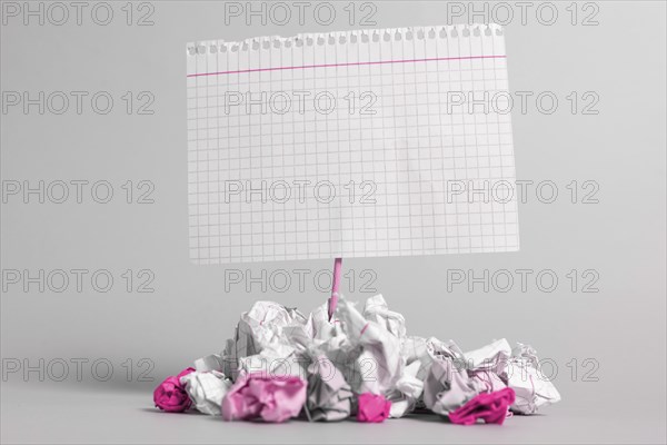 Paper Wraps Placed Around Important Information. Crumpled Memos With Data