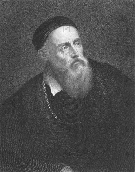 Titian (1473/1490-1576) on engraving from the 1800s. Italian painter, leader of 16th century