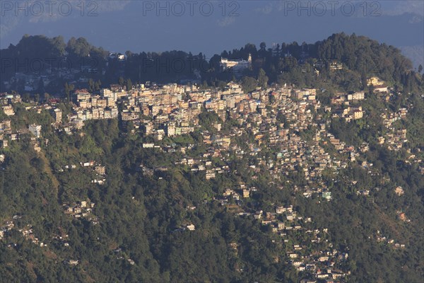 City of Darjeeling in West Bengal, India. Major town of tea production