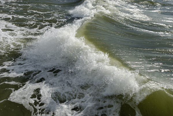 Surf waves on the beach in Palanga, Lithuania, Europe
