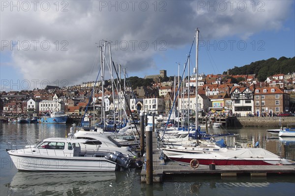Scarborough, North Yorkshire, United Kingdom, 12 September 2022 : leisure boats and yachts moored