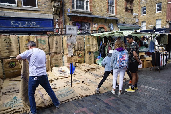 Brick Lane Sunday Market in London, United Kingdom, Europe