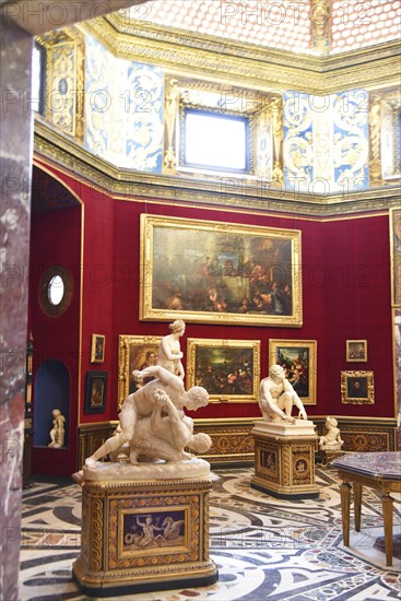 Florence, Italy. September 16, 2023. The famous paintings of the Uffizi Museum in Florence