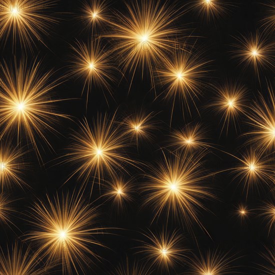 Multiple sparklers bursting with light against a dark background, creating a bright and festive