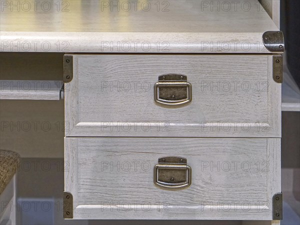 Two drawers in wooden work desk